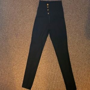 High waist skinny black pants